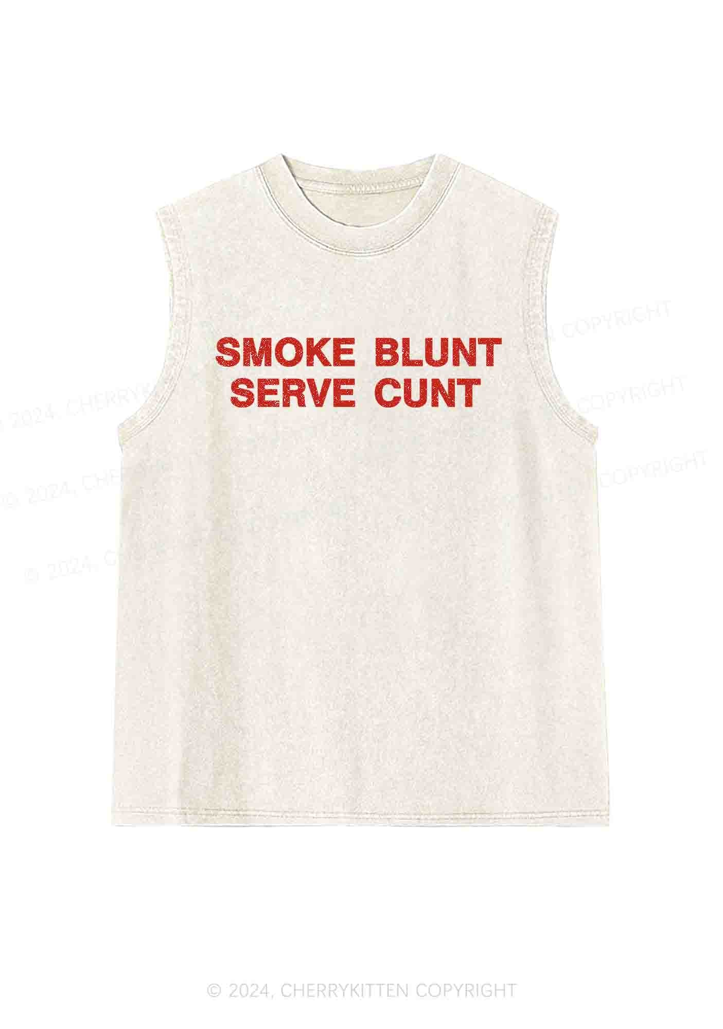 Smoke Blunt Y2K Washed Tank Cherrykitten