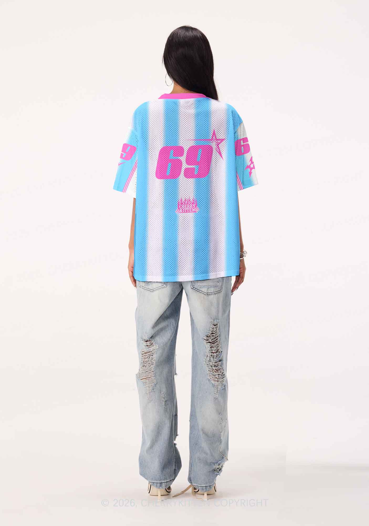 Blue K Horse Y2K Sport Jersey Shirts Cherrykitten