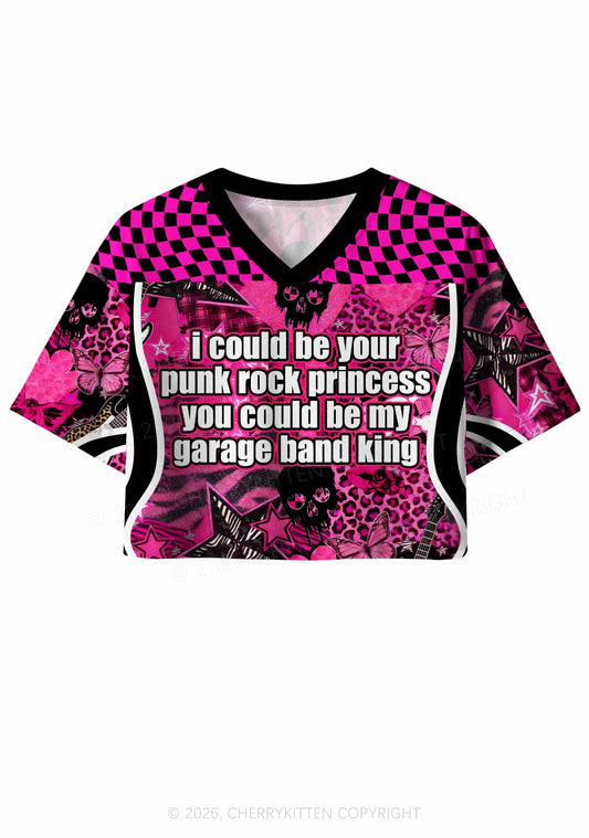 Punk Rock Princess Y2K Crop Sport Jersey Shirts Cherrykitten
