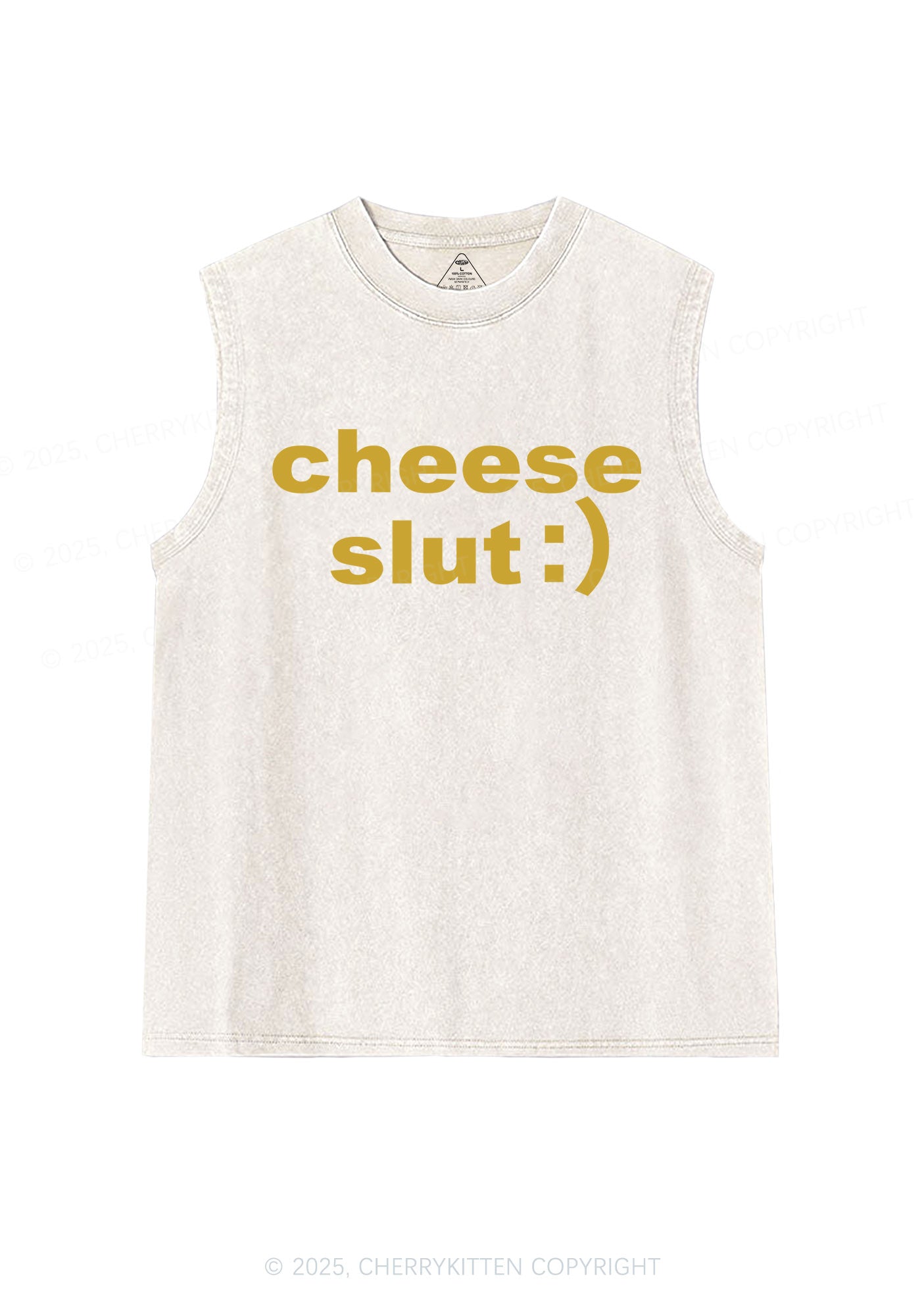 Cheese Slxt Y2K Washed Muscle Tank Cherrykitten
