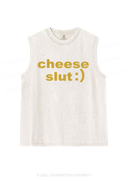 Cheese Slxt Y2K Washed Muscle Tank Cherrykitten