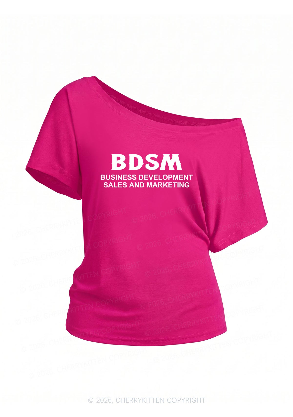 Business Development Y2K Off Shoulder Tee Cherrykitten
