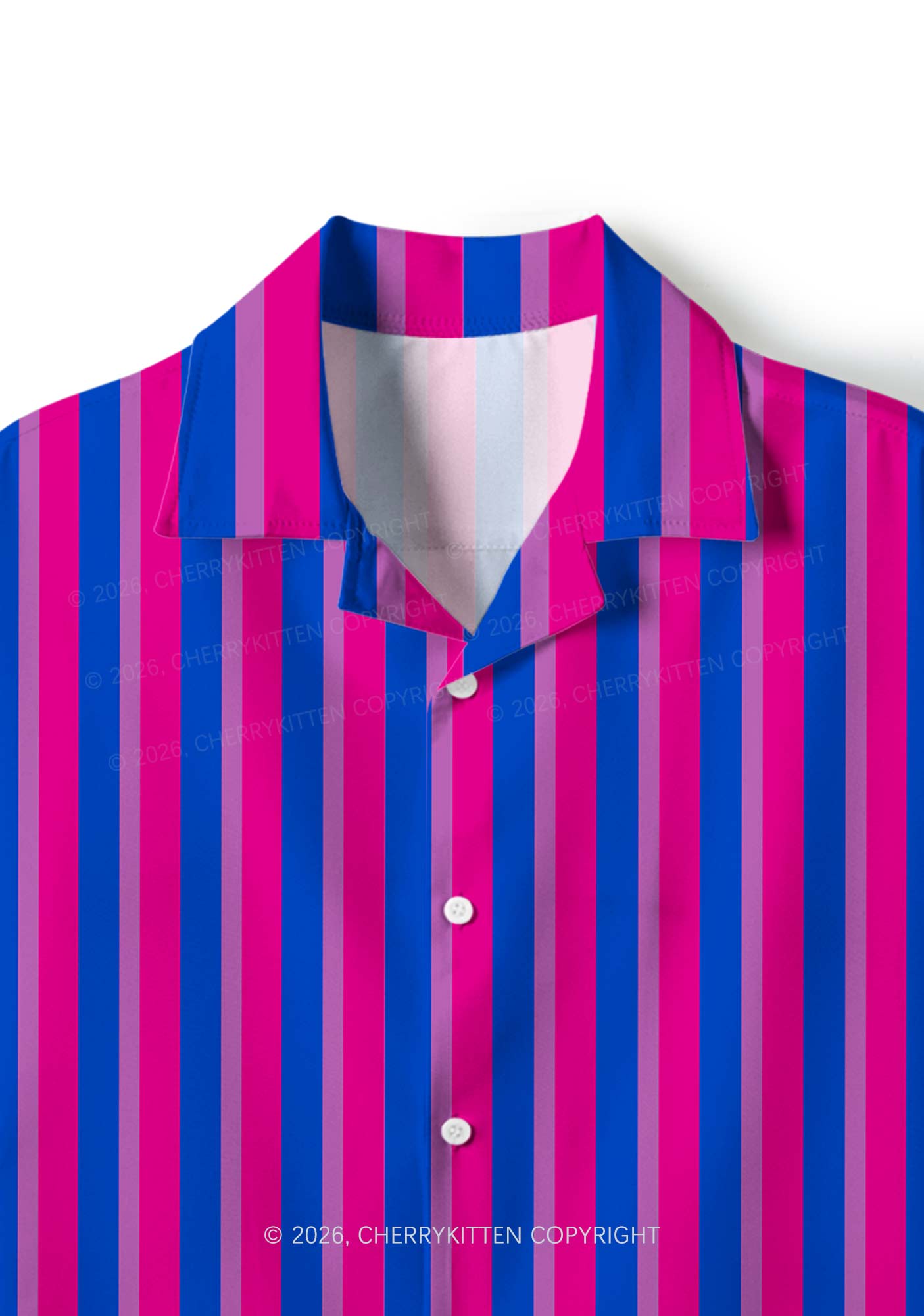 Bisexual Flag Pride Y2K Print Hawaiian Shirt Cherrykitten