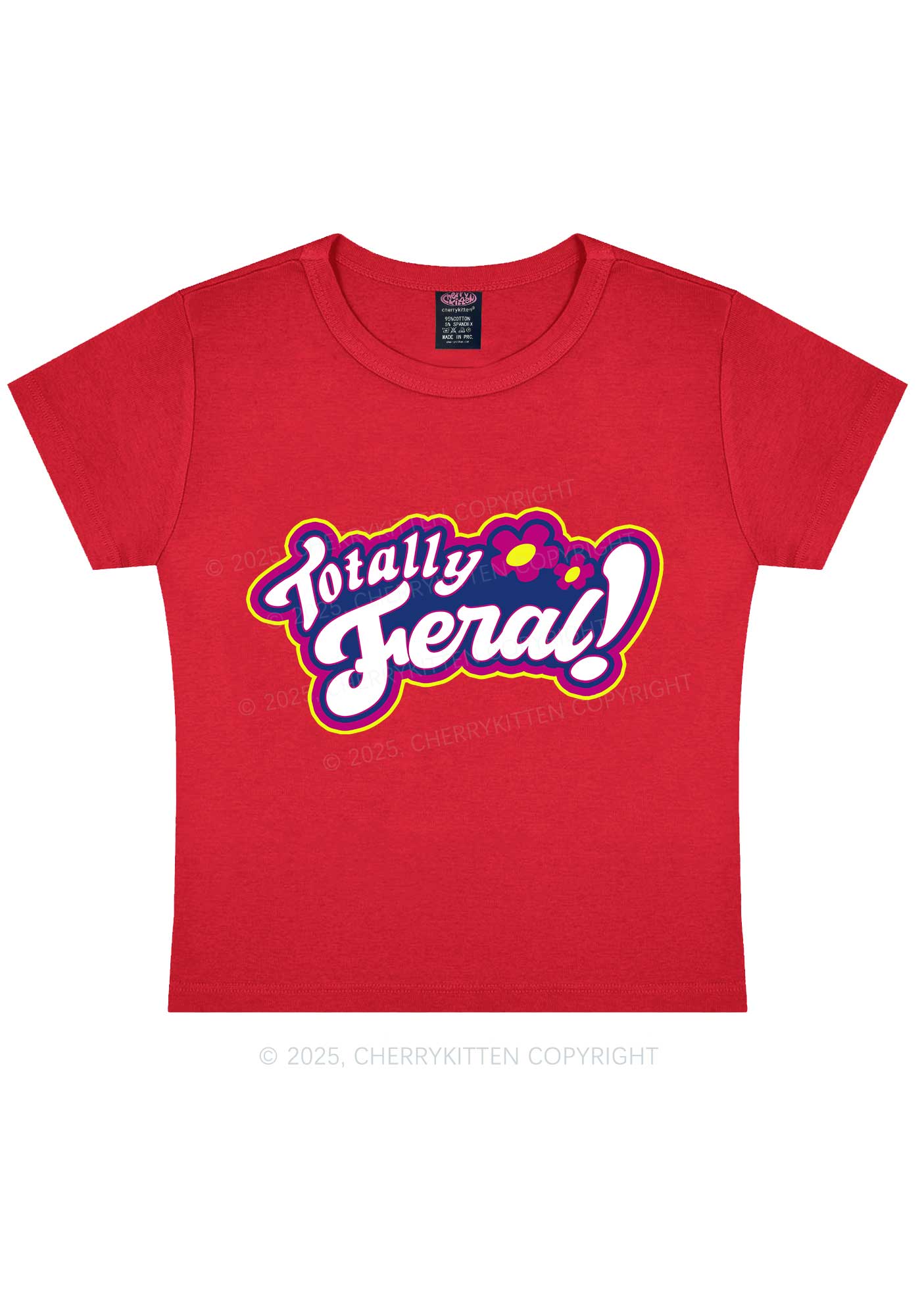 Totally Feral Y2K Baby Tee Cherrykitten