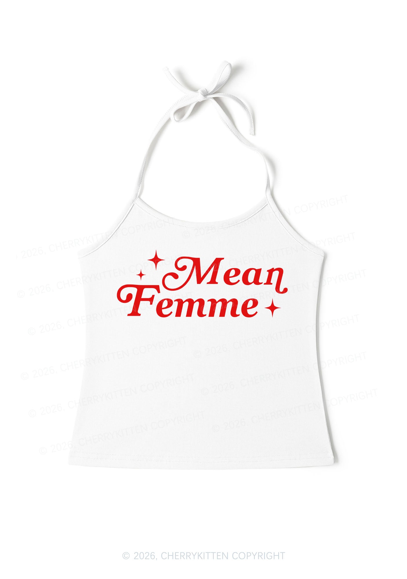 Mean Femme Pride Y2K Halter Neck Cami Cherrykitten