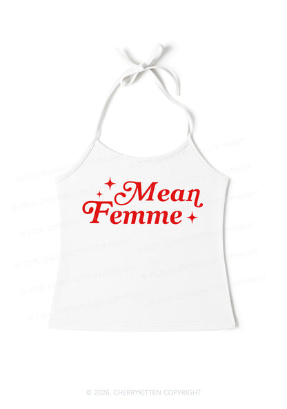 Mean Femme Pride Y2K Halter Neck Cami Cherrykitten