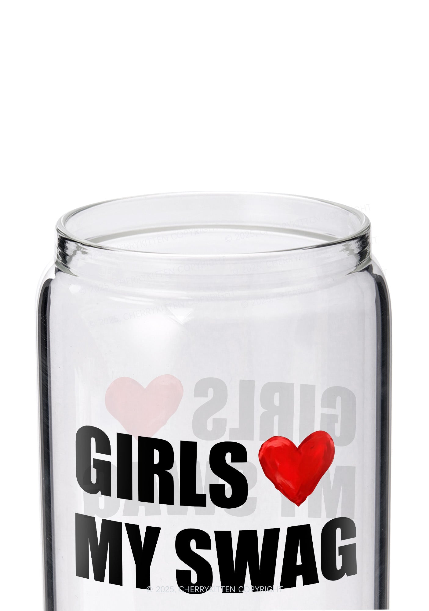 Girls Love My Swag Pride Y2K Printed Glass Cup Cherrykitten