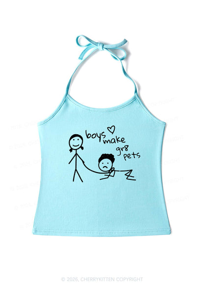 Boys Make Gr8 Pets Y2K Halter Neck Cami Cherrykitten