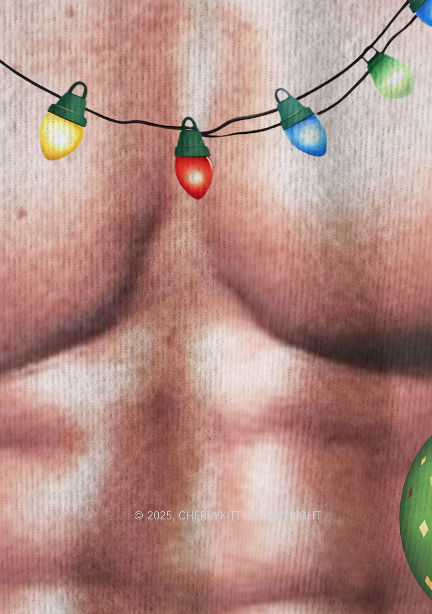 Light Muscle Santa Y2K Christmas Knit Sweatshirt Cherrykitten