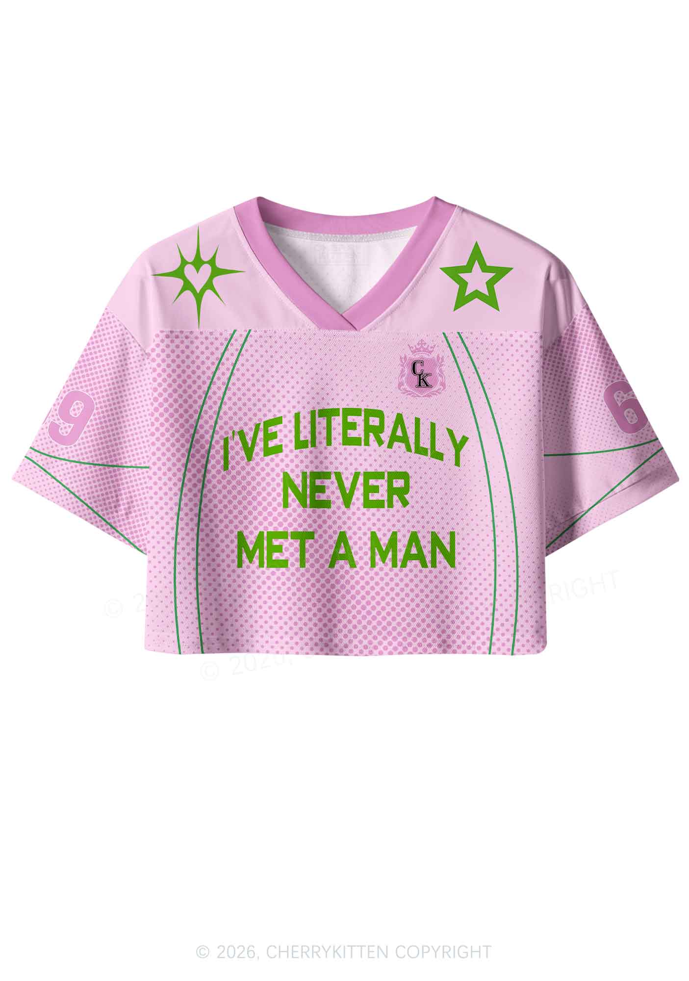 Never Met A Man Pride Y2K Crop Sport Jersey Shirts Cherrykitten
