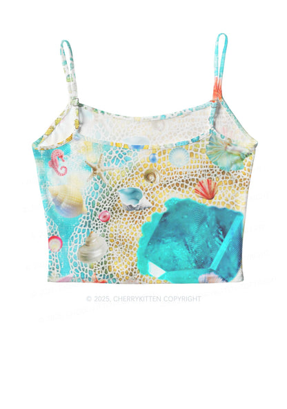 Seashell Fantasy Y2K Mesh Cami Tank Cherrykitten