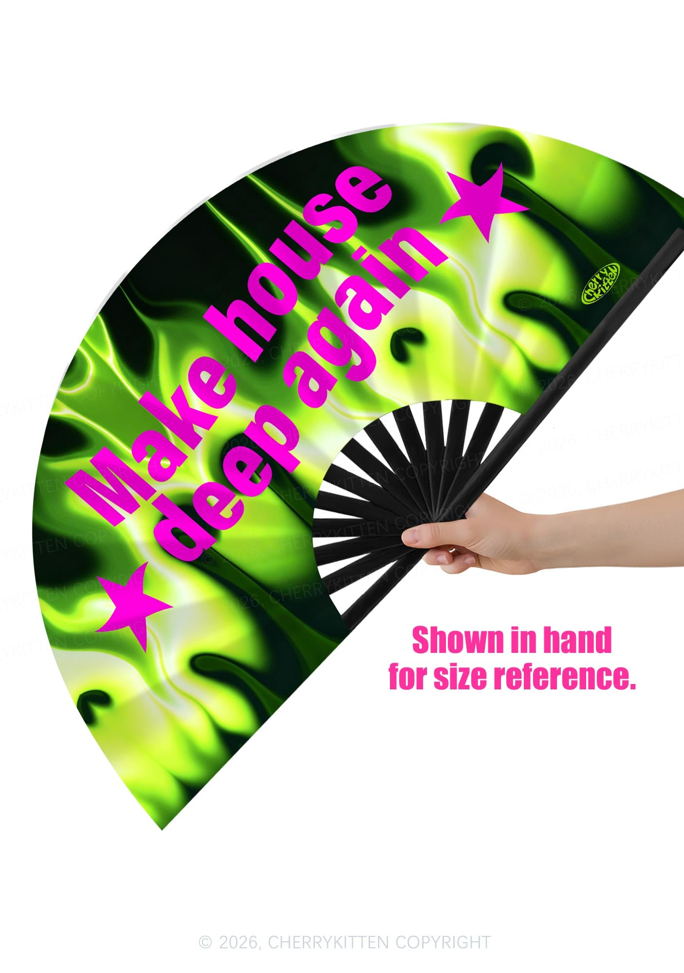 Make House Deep Again Y2K Rave Hand Fan Cherrykitten