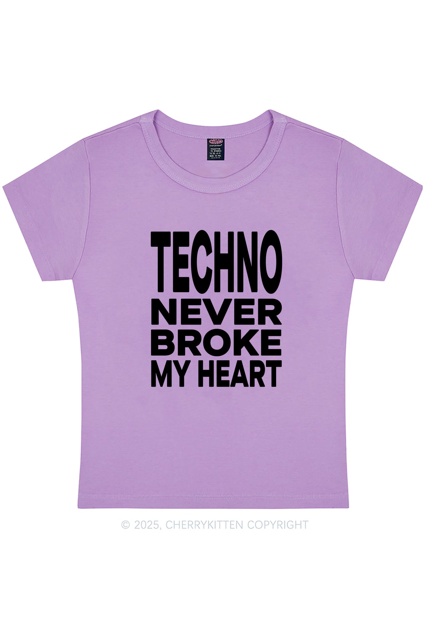 Techno Heart Y2K Baby Tee Cherrykitten