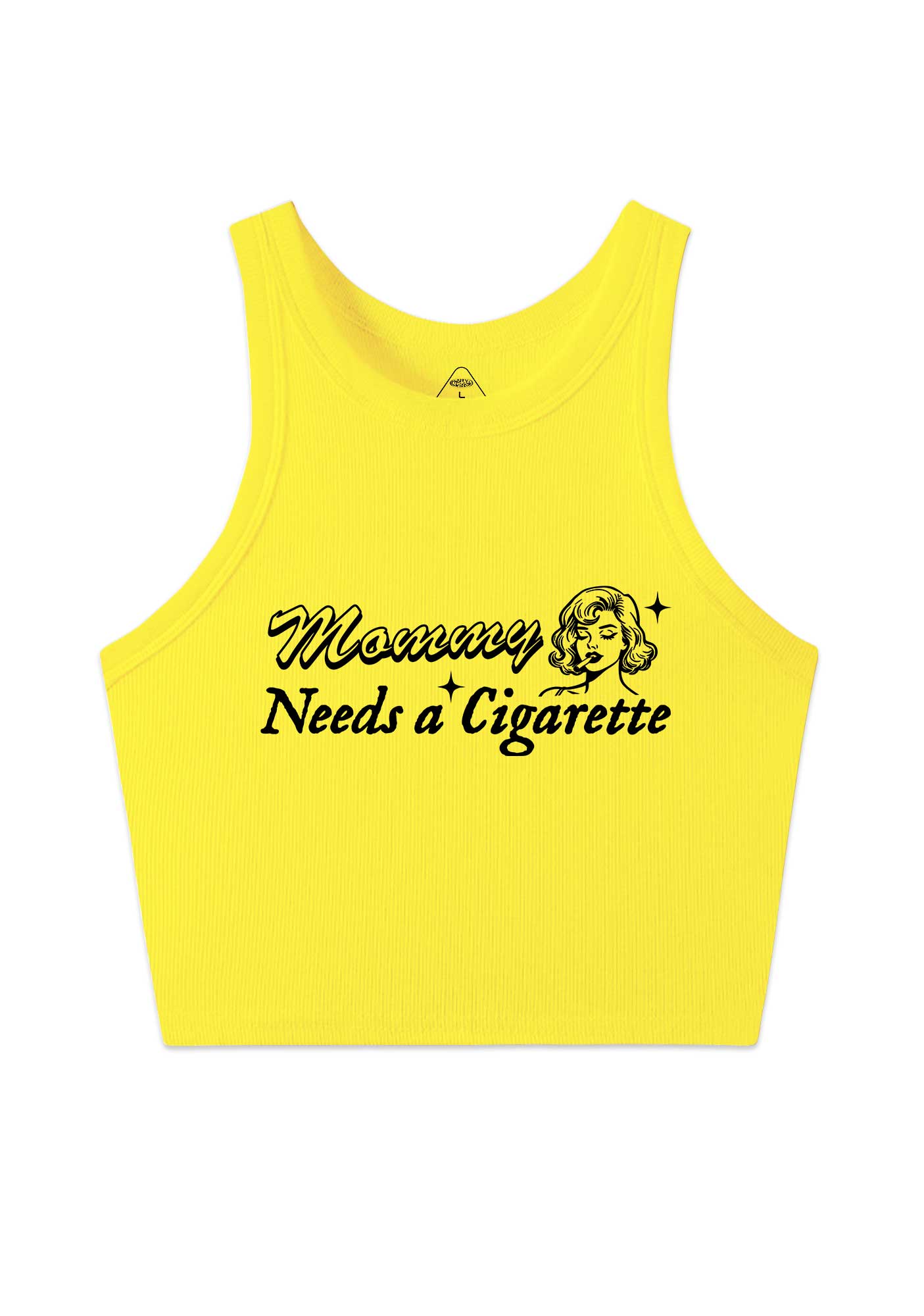 Mommy Needs Cigarette Y2K Crop Tank Top Cherrykitten