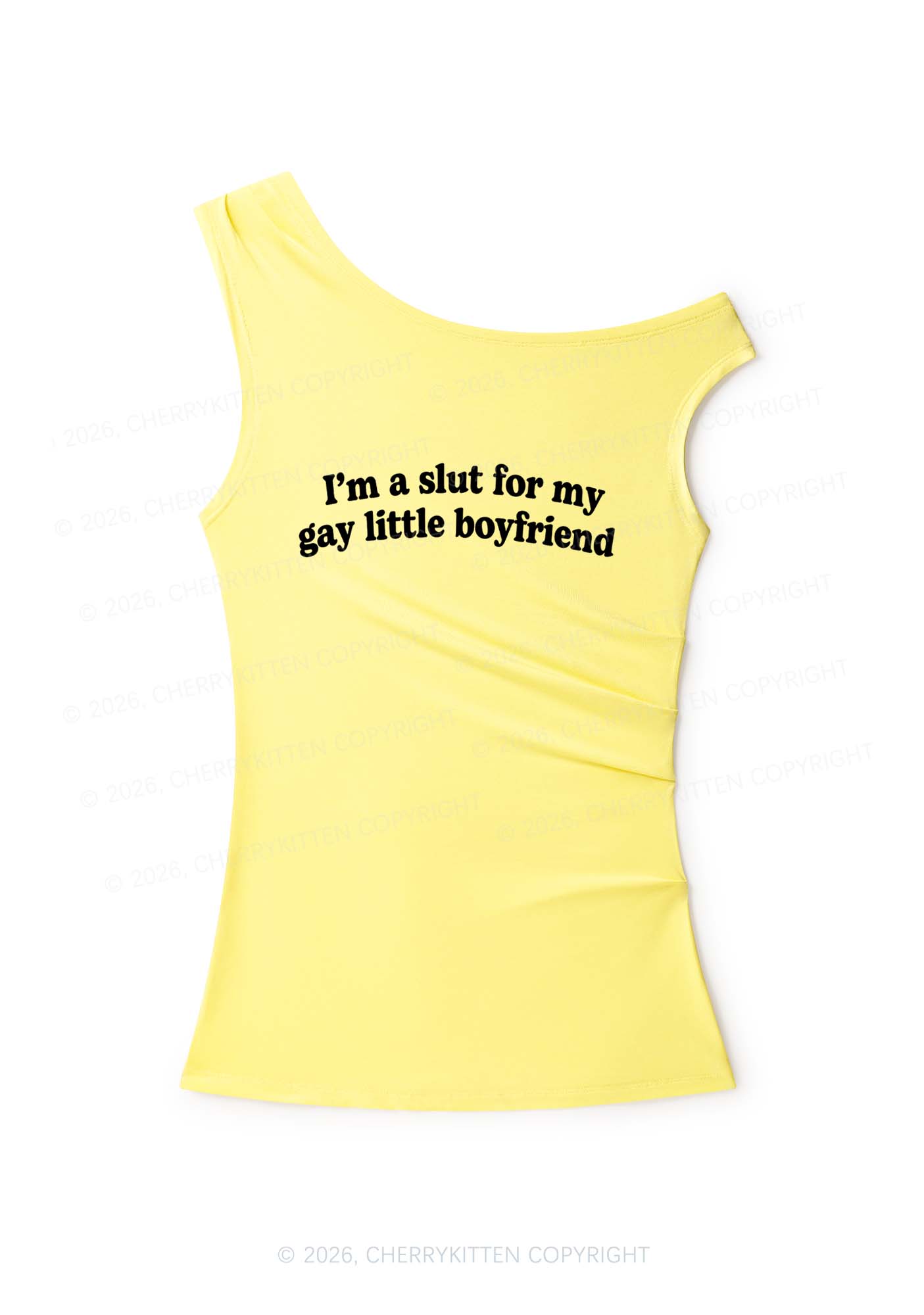 Slxt For My Gay BF Pride Y2K Off Shoulder Tank Top Cherrykitten