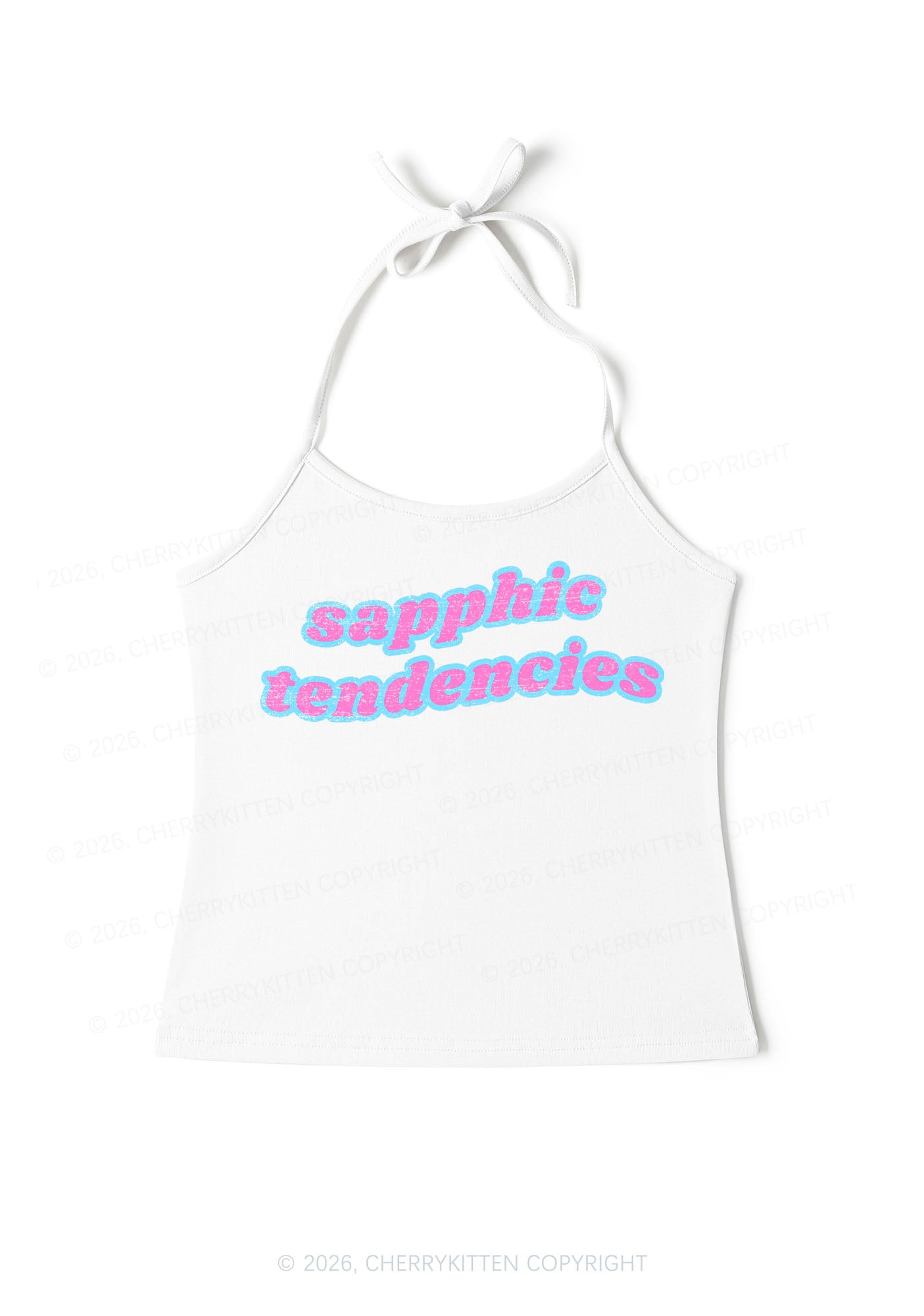 Sapphic Tendencies Pride Y2K Halter Neck Cami Cherrykitten