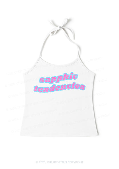 Sapphic Tendencies Pride Y2K Halter Neck Cami Cherrykitten