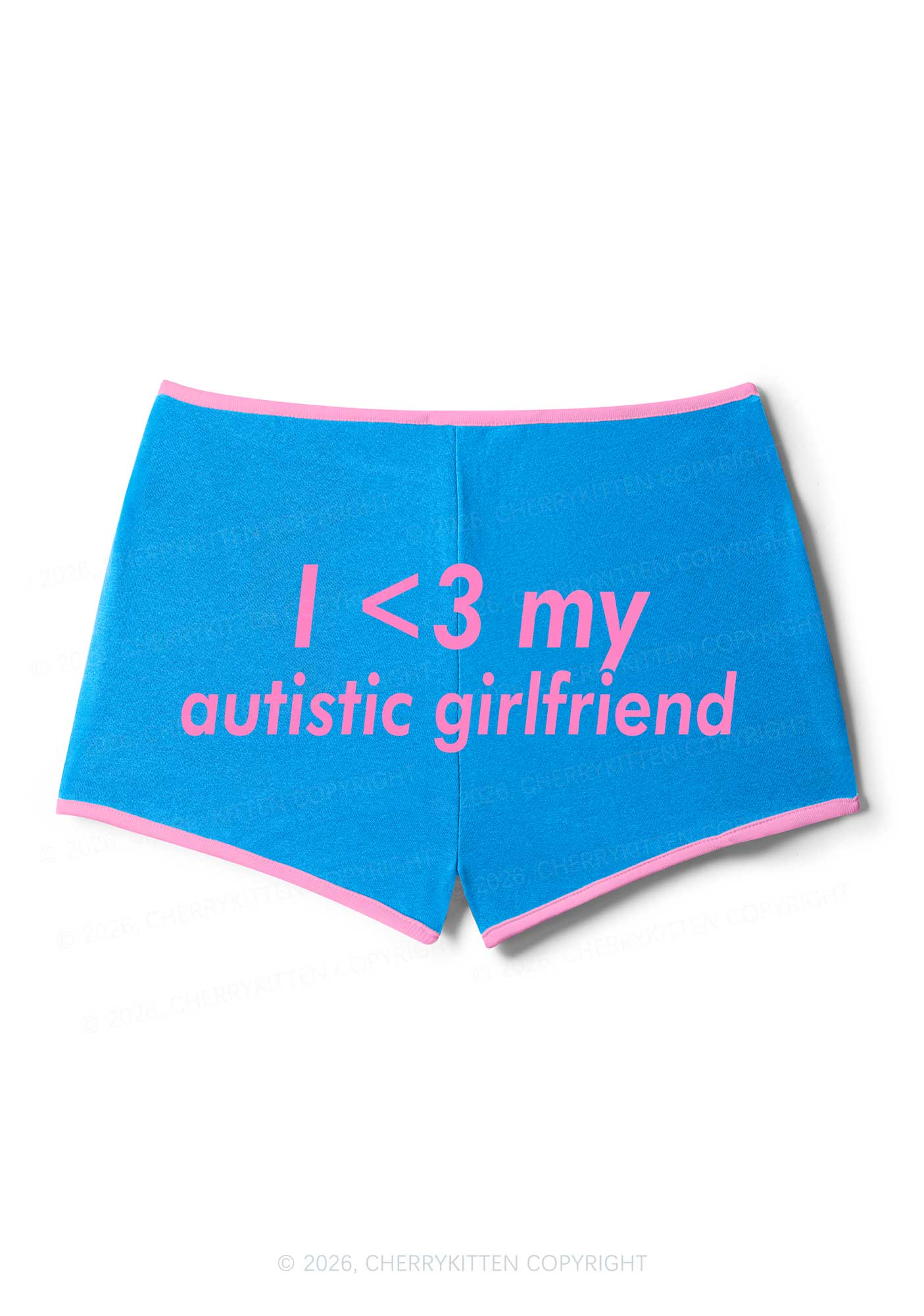 I Love My Autistic GF Valentine's Day Y2K Booty Shorts Cherrykitten