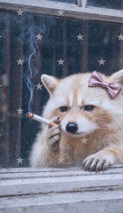 Pink Bow Smoking Raccoon Y2K Phone Case Cherrykitten