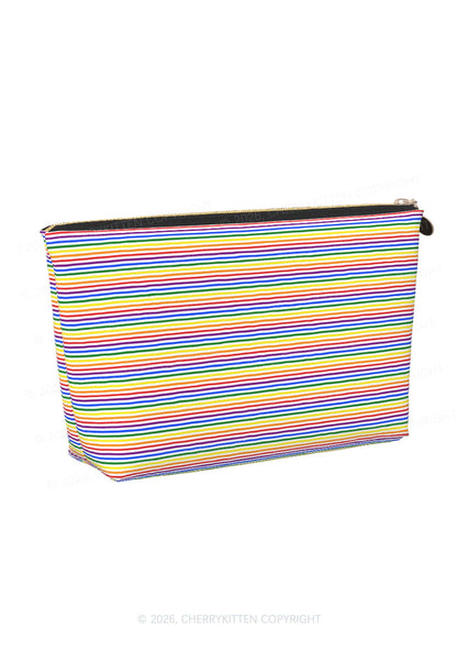 Rainbow Stripes Pride Y2K Makeup Bag Cherrykitten
