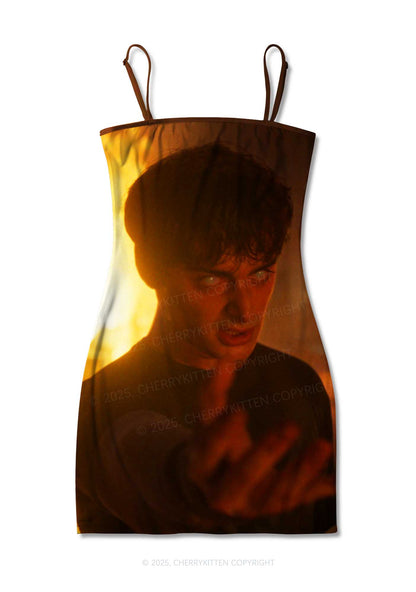 WB Glowing Eyes Y2K Print Slip Dress Cherrykitten