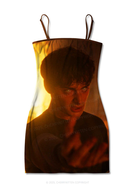 WB Glowing Eyes Y2K Print Slip Dress Cherrykitten