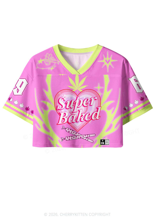 Super Baked Y2K Crop Sport Jersey Shirts Cherrykitten