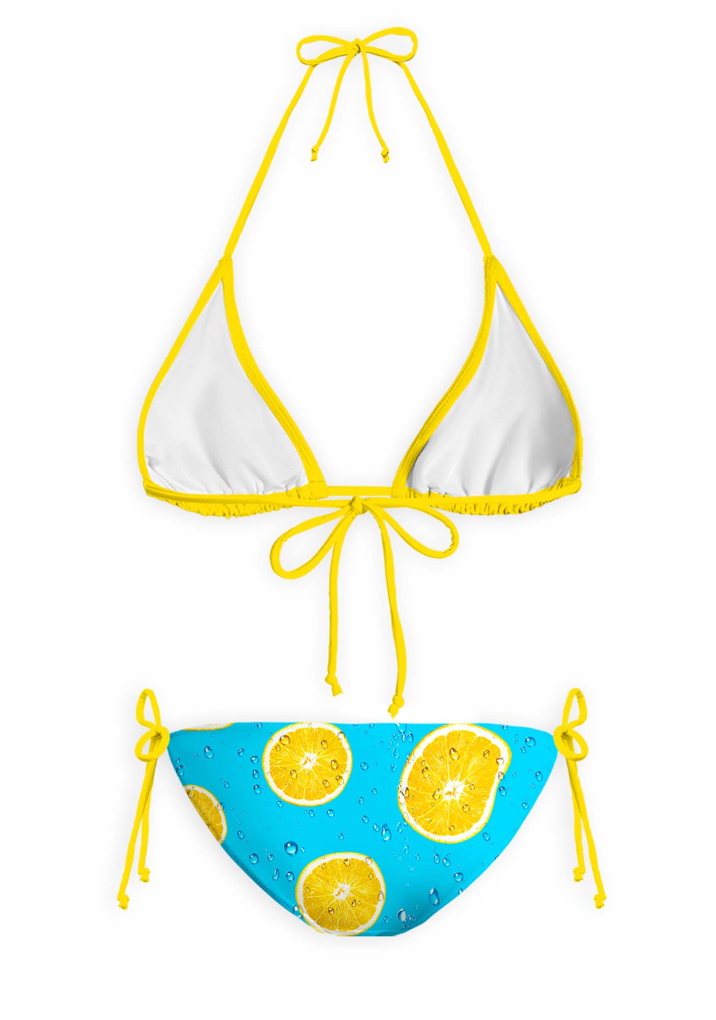 Yellow Lemon Y2K Print Bikini Set Cherrykitten