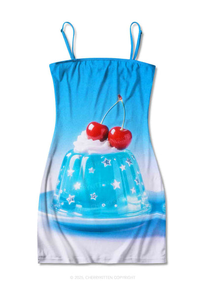 Cherry Jelly Y2K Print Slip Dress Cherrykitten