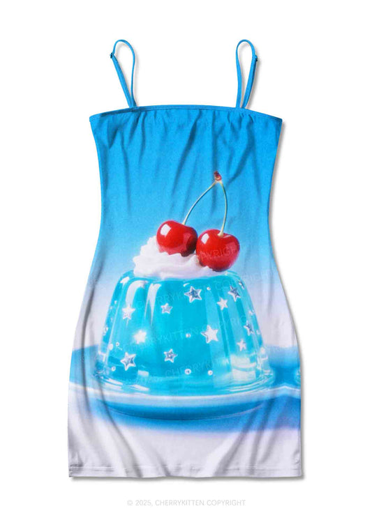 Cherry Jelly Y2K Print Slip Dress Cherrykitten
