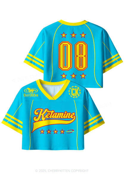 Custom Blue Ketamxxe Y2K Crop Sport Jersey Shirts Cherrykitten