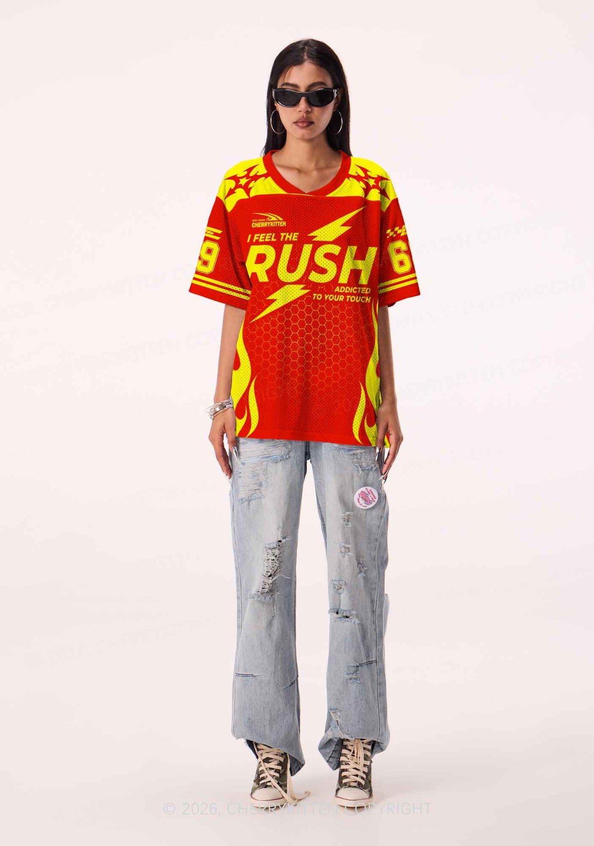 I Feel The Rush Y2K Sport Jersey Shirts Cherrykitten