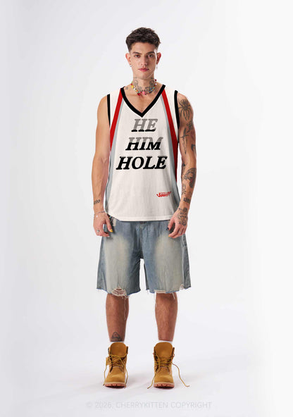 Creamy White He Him Hole Pride Y2K Sport Jersey Tank Cherrykitten