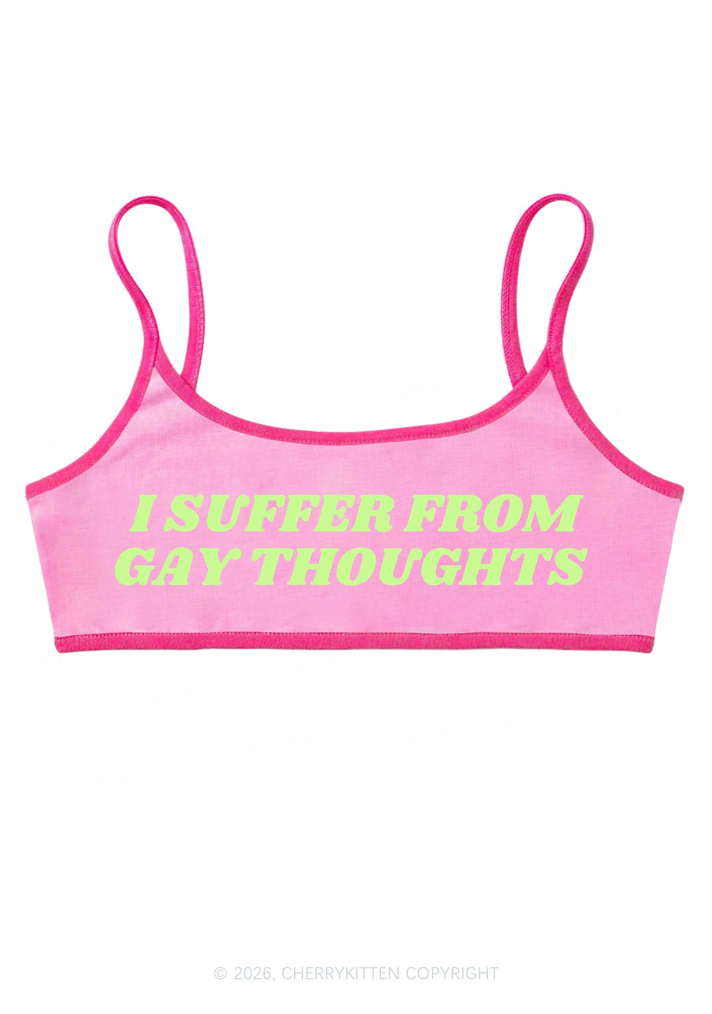 I Suffer From Gay Thoughts Pride Y2K Super Crop Cami Cherrykitten