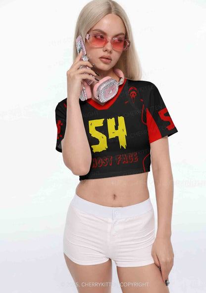 Halloween Custom Horror Ghost Y2K Crop Sport Jersey Shirts Cherrykitten