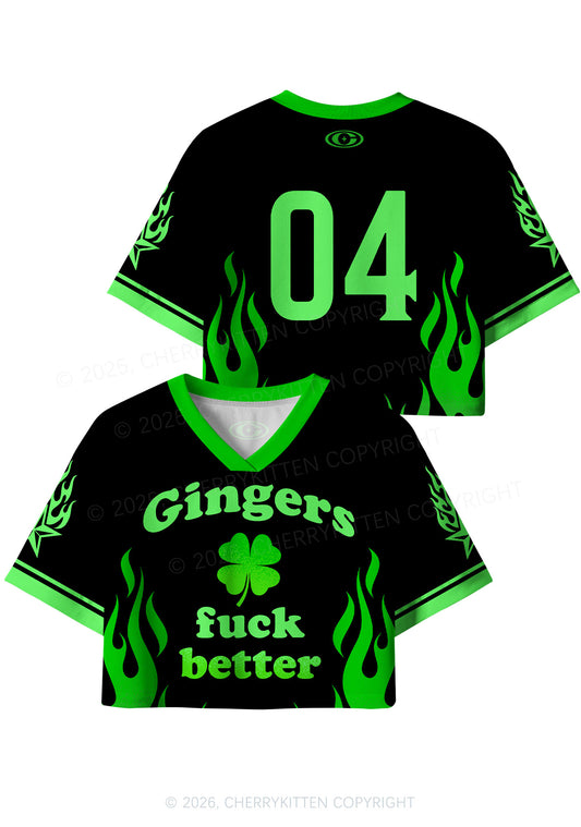 Custom Gingers Fxxk Better St Patricks Y2K Crop Sport Jersey Shirts Cherrykitten
