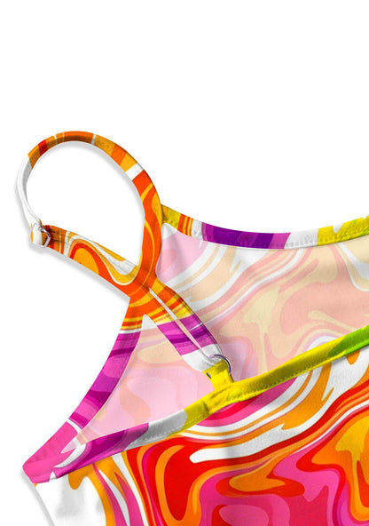 Rainbow Liquid Tie Dye Pride Y2K Print Cami Crop Top Cherrykitten