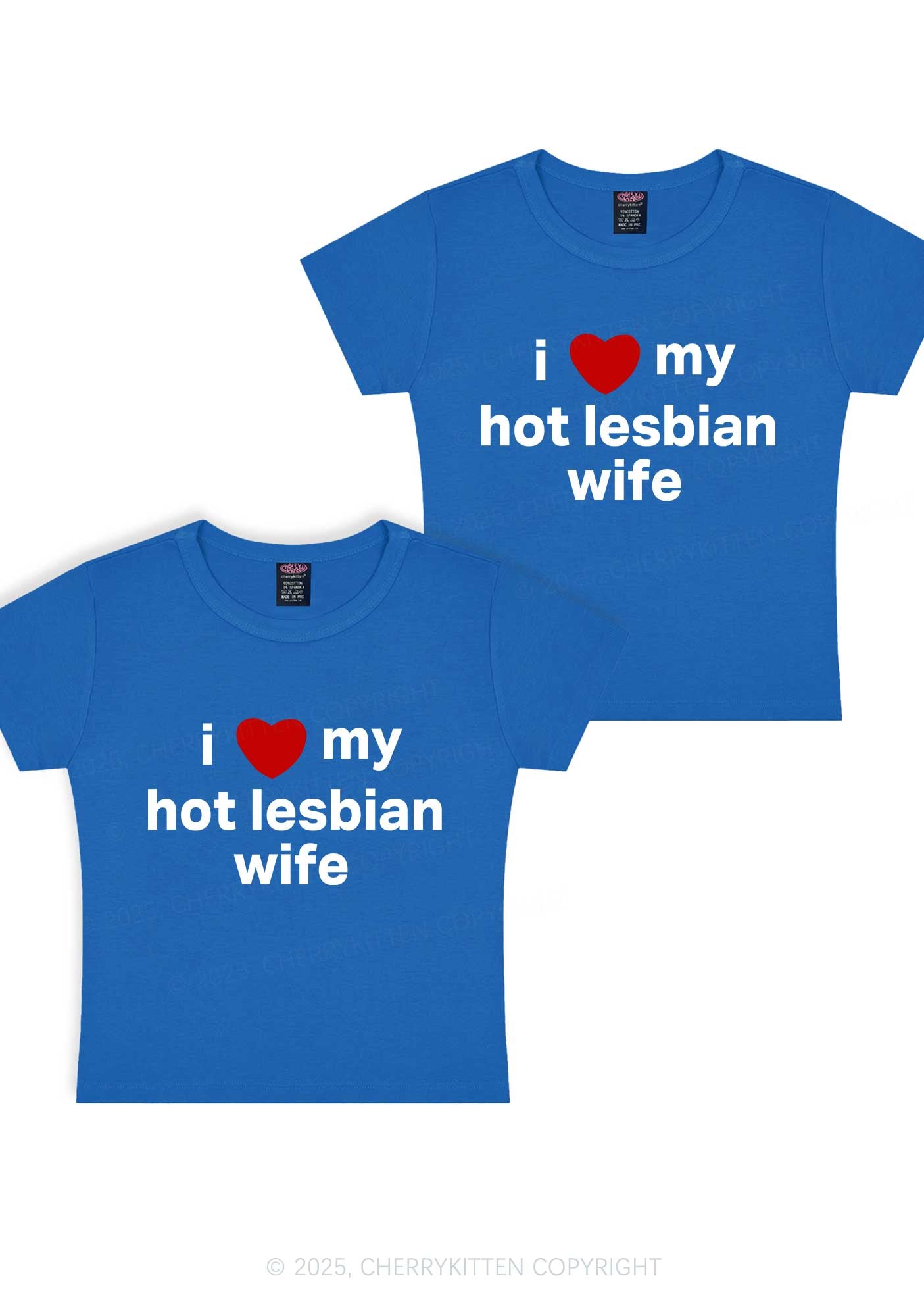 Love My Hot Lesbian Wife Y2K Valentine's Day Baby Tee Cherrykitten