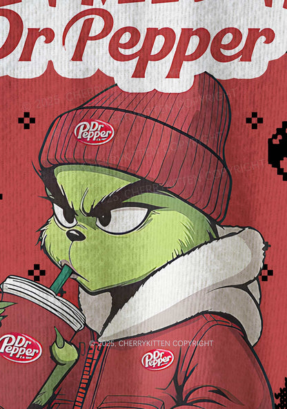 All Need Dr Pepper Y2K Christmas Knit Sweatshirt Cherrykitten