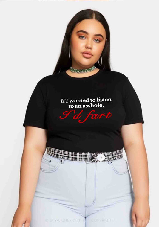 Curvy I'd Fart Y2K Baby Tee Cherrykitten