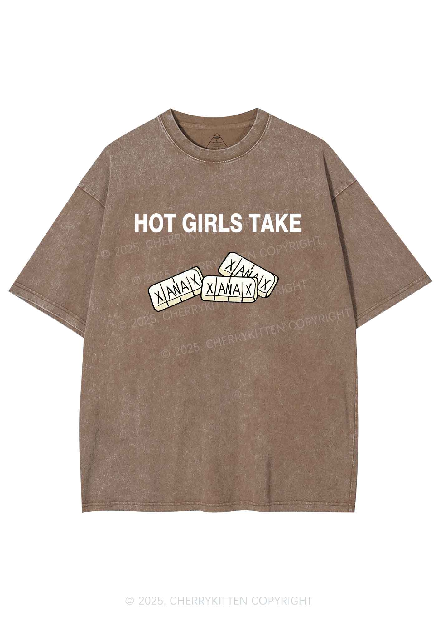 Hot Girls Take Xanax Y2K Shirts Washed Tee Cherrykitten