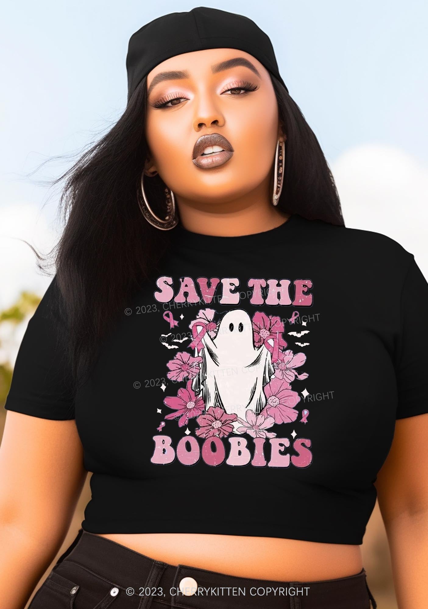 Save The Boobies Halloween Baby Tee Cherrykitten