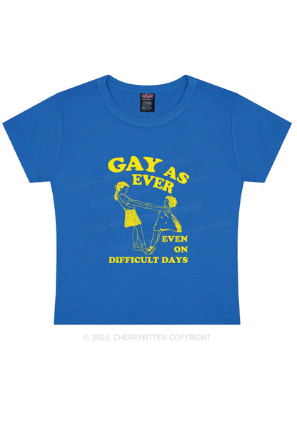 Gay As Ever Y2K Baby Tee Cherrykitten