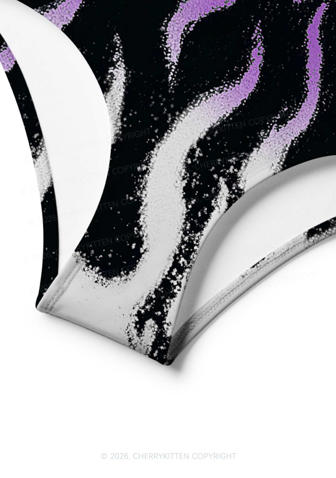 Asexual Flame Pride Y2K Print Bikini Set Cherrykitten