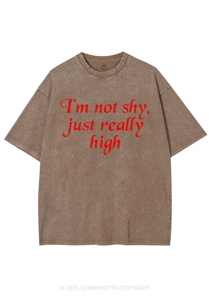Just Really High Y2K Shirts Washed Tee Cherrykitten
