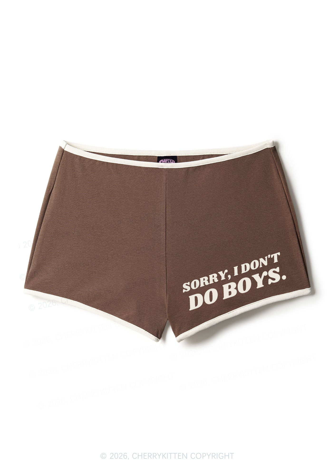 Sorry I Dont Do Boys Pride Y2K Booty Shorts Cherrykitten