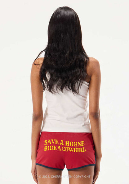 Save A Horse Ride A Cowgirl Y2K Booty Shorts Cherrykitten