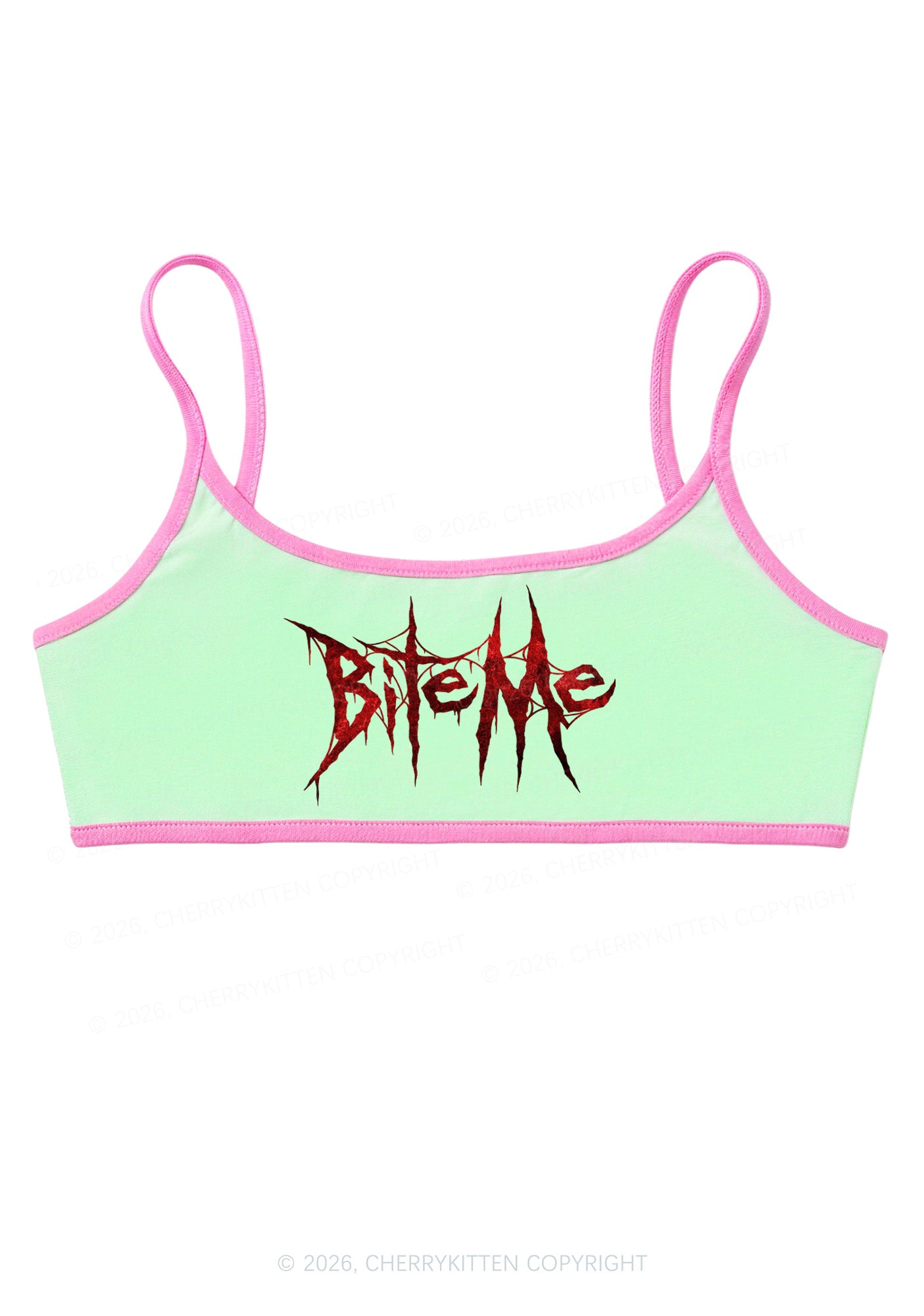 Halloween Bite Me Y2K Super Crop Cami Cherrykitten