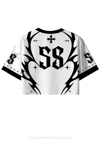 Custom Team Gothic Heart Y2K Crop Sport Jersey Shirts Cherrykitten