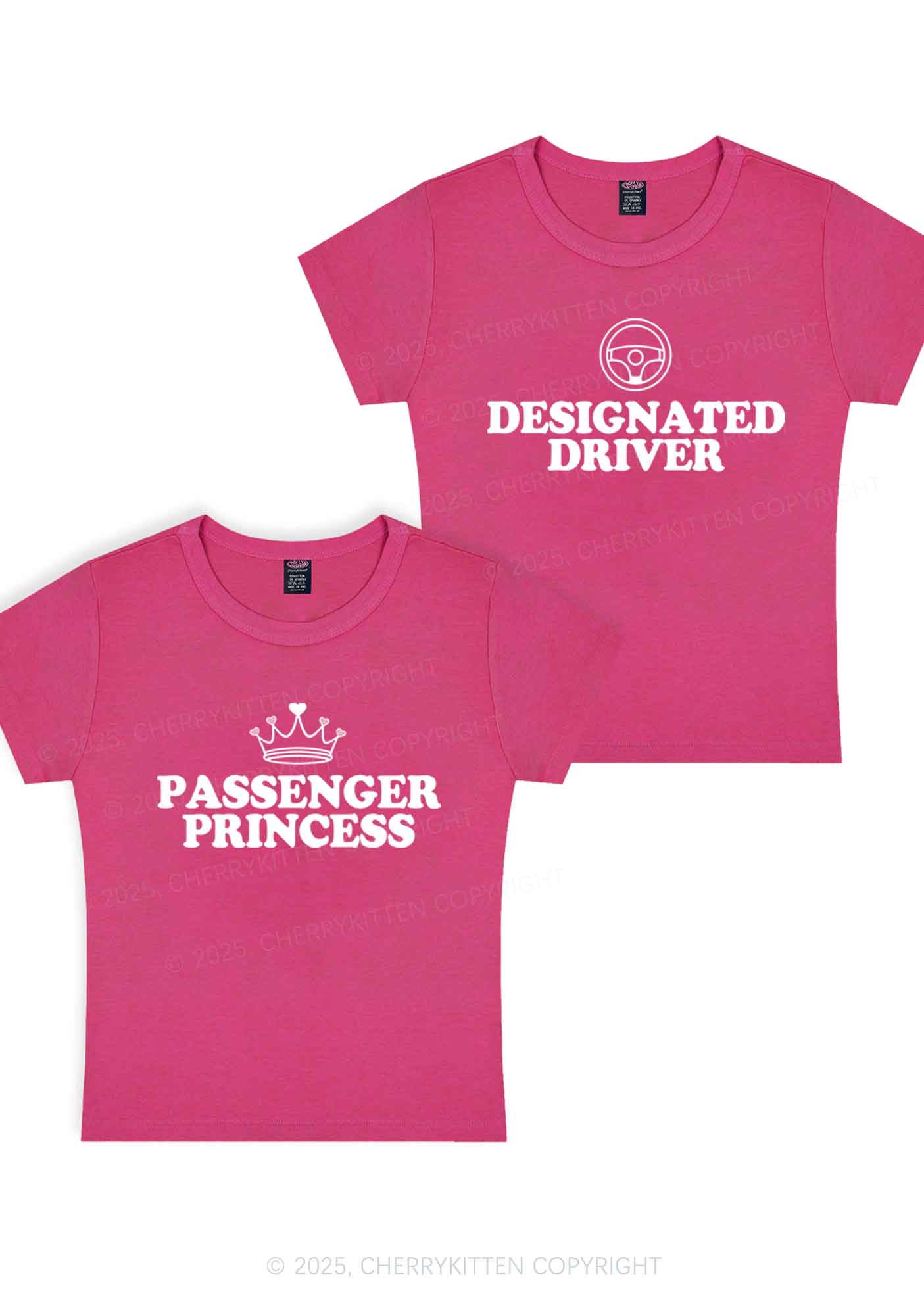 Passenger Princess Designated Driver Y2K Valentine's Day Baby Tee Cherrykitten